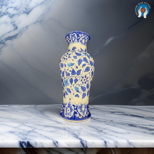 Large Flower Blue Vase